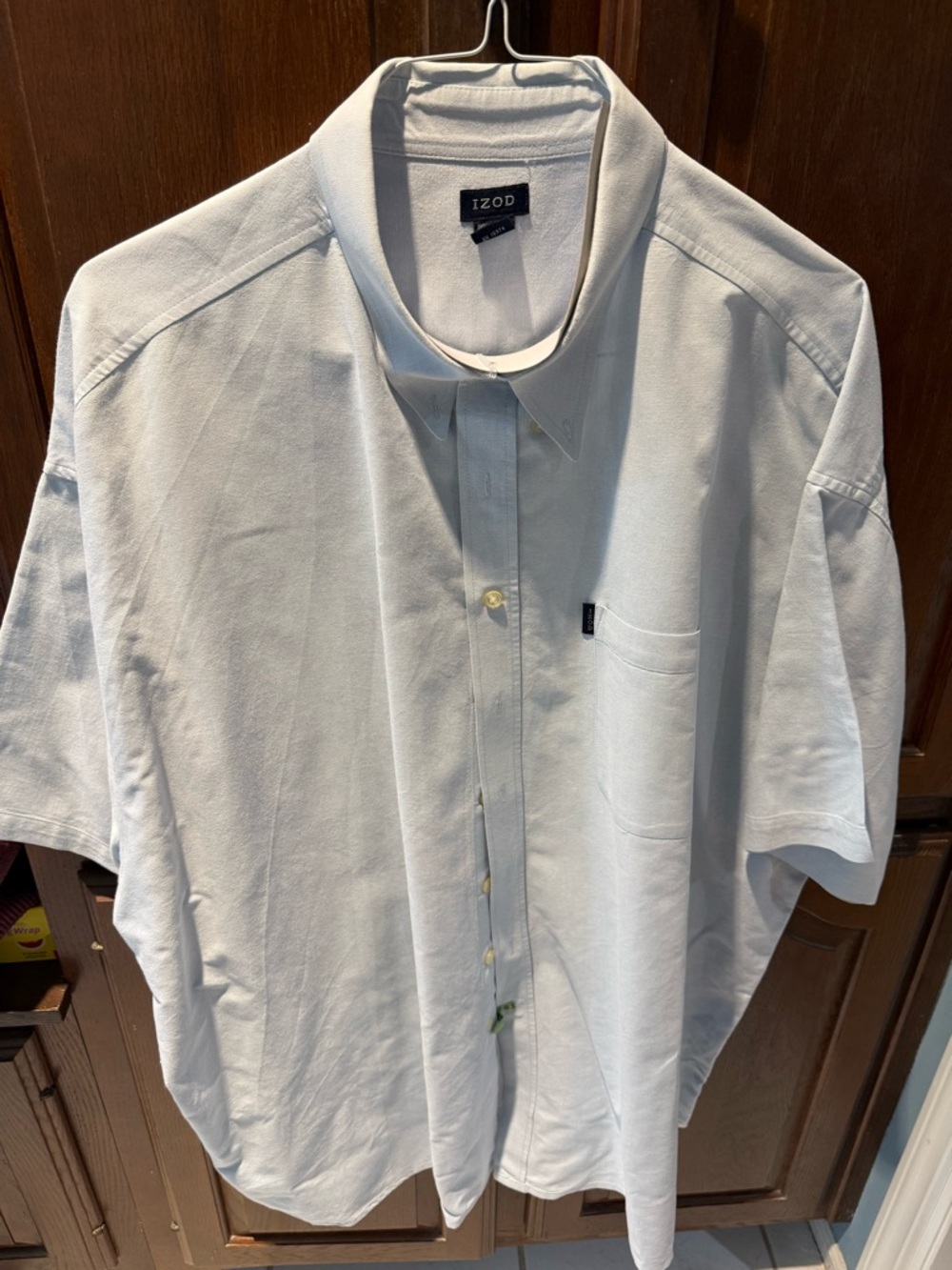IZOD Men’s Light Blue Short-Sleeve Button-Up Shirt 3x